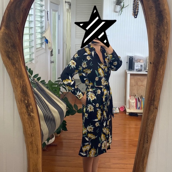 ZARA Flower Print Button Front Dress - Picture 5 of 7